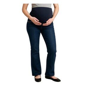 Indigo Blue Maternity Bootcut/Flare Leg Jeans~Size XS~Dark Wash Denim L3 23